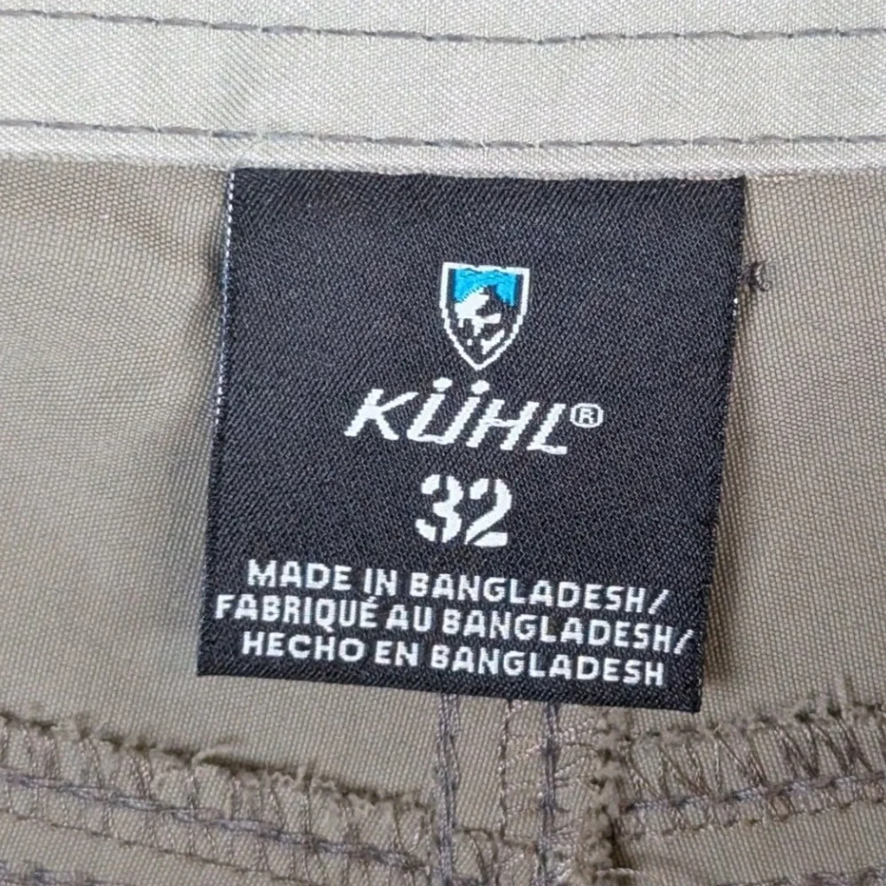 Kuhl Mens Hiking Shorts 32 Khaki Tan Nylon Stretch Performance Outdoor Pockets